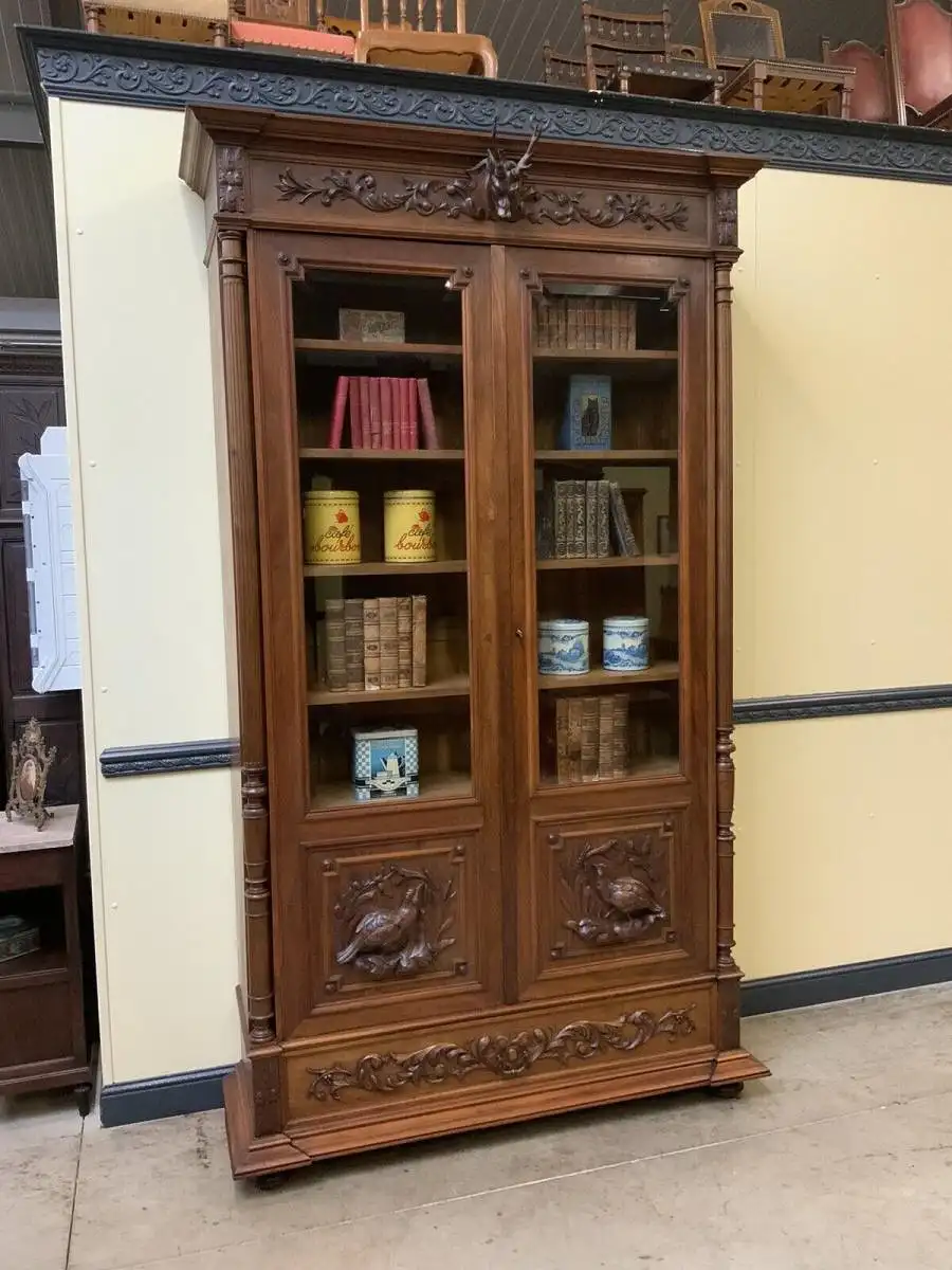 Antik - Bücherschrank, Vitrine, Jagd Schrank - Gründerzeit - Lieferung möglich! 2