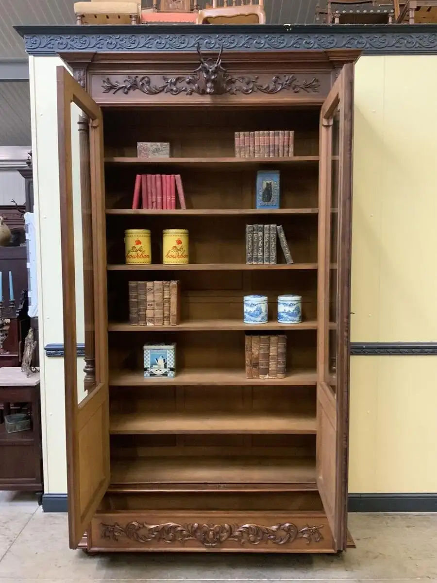 Antik - Bücherschrank, Vitrine, Jagd Schrank - Gründerzeit - Lieferung möglich! 20