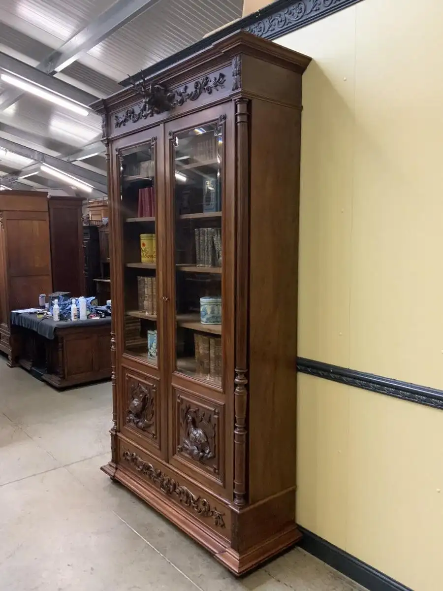 Antik - Bücherschrank, Vitrine, Jagd Schrank - Gründerzeit - Lieferung möglich! 3