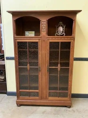 Antiker Jugendstil Bücherschrank, Vitrine, Art Nouveau - Lieferung möglich!