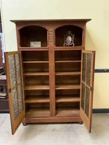 Antiker Jugendstil Bücherschrank, Vitrine, Art Nouveau - Lieferung möglich!