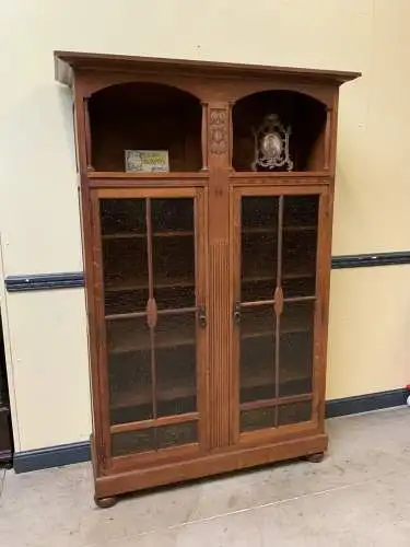 Antiker Jugendstil Bücherschrank, Vitrine, Art Nouveau - Lieferung möglich!