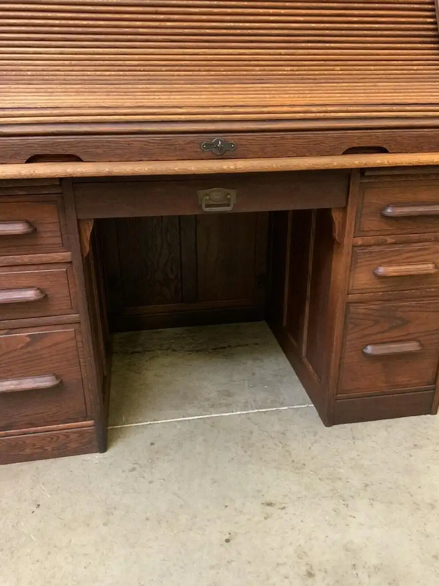 Antik - Imposanter Jugendstil Rolladen Schreibtisch - Lieferung möglich! 10