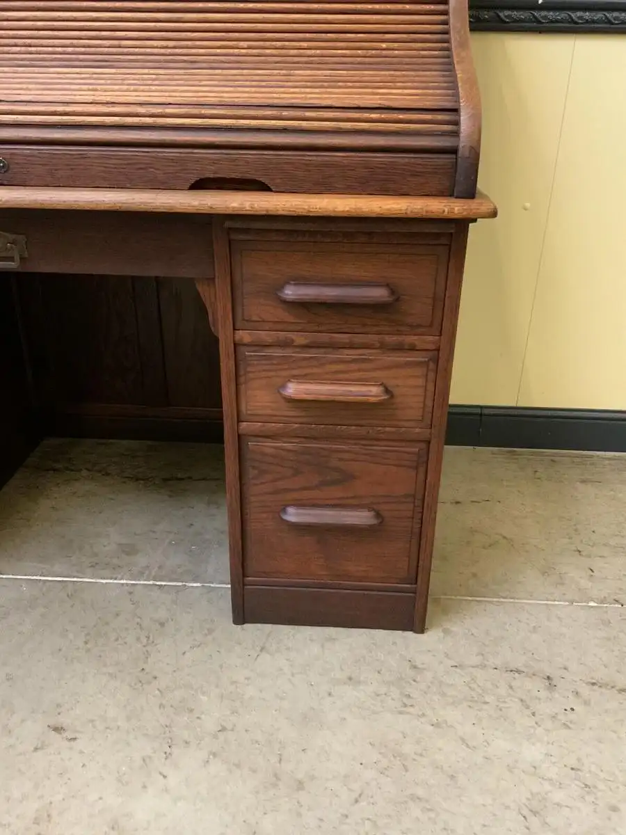 Antik - Imposanter Jugendstil Rolladen Schreibtisch - Lieferung möglich! 11