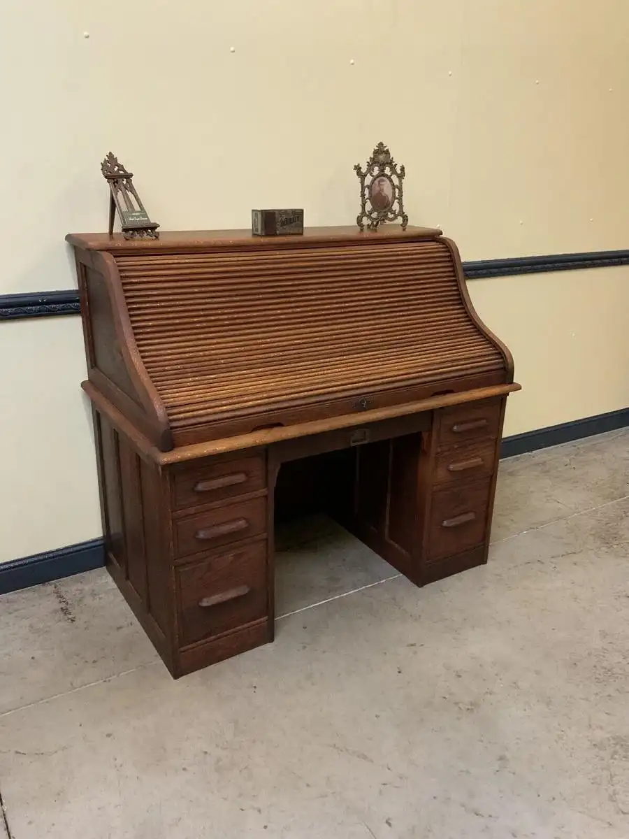 Antik - Imposanter Jugendstil Rolladen Schreibtisch - Lieferung möglich! 2