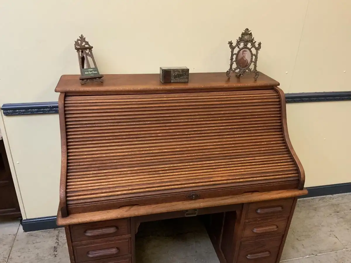 Antik - Imposanter Jugendstil Rolladen Schreibtisch - Lieferung möglich! 5