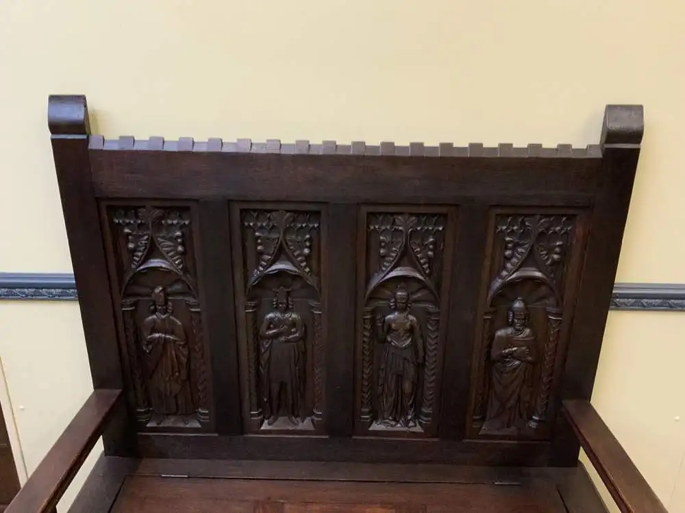 Antike imposante Neogotische Truhen Bank - Sensationell - Lieferung möglich! 14