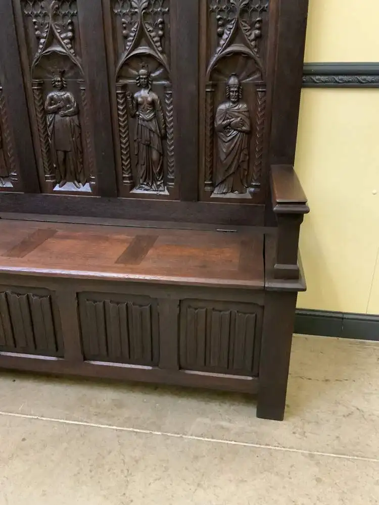 Antike imposante Neogotische Truhen Bank - Sensationell - Lieferung möglich! 15