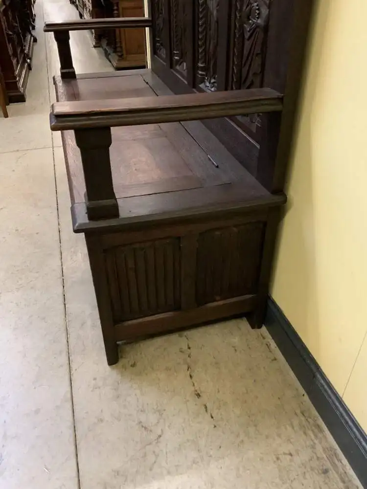 Antike imposante Neogotische Truhen Bank - Sensationell - Lieferung möglich! 5