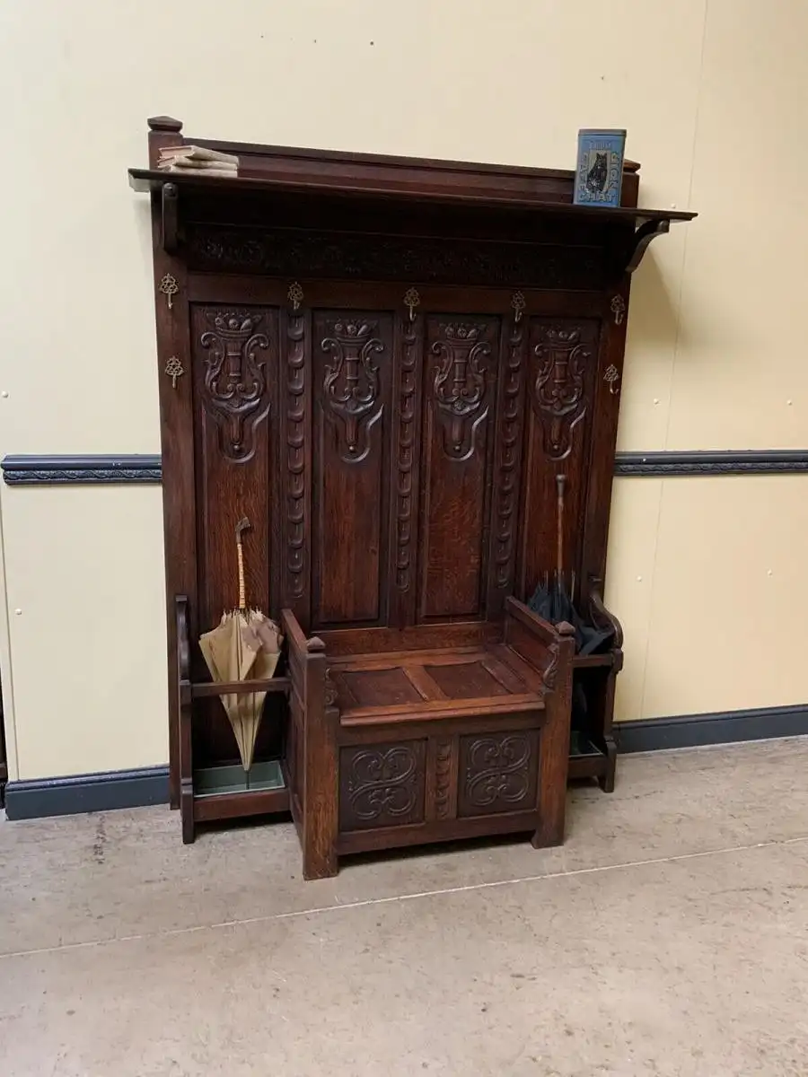 Antik - Garderobe mit Truhen Bank, - Jugendstil - Lieferung möglich! 1