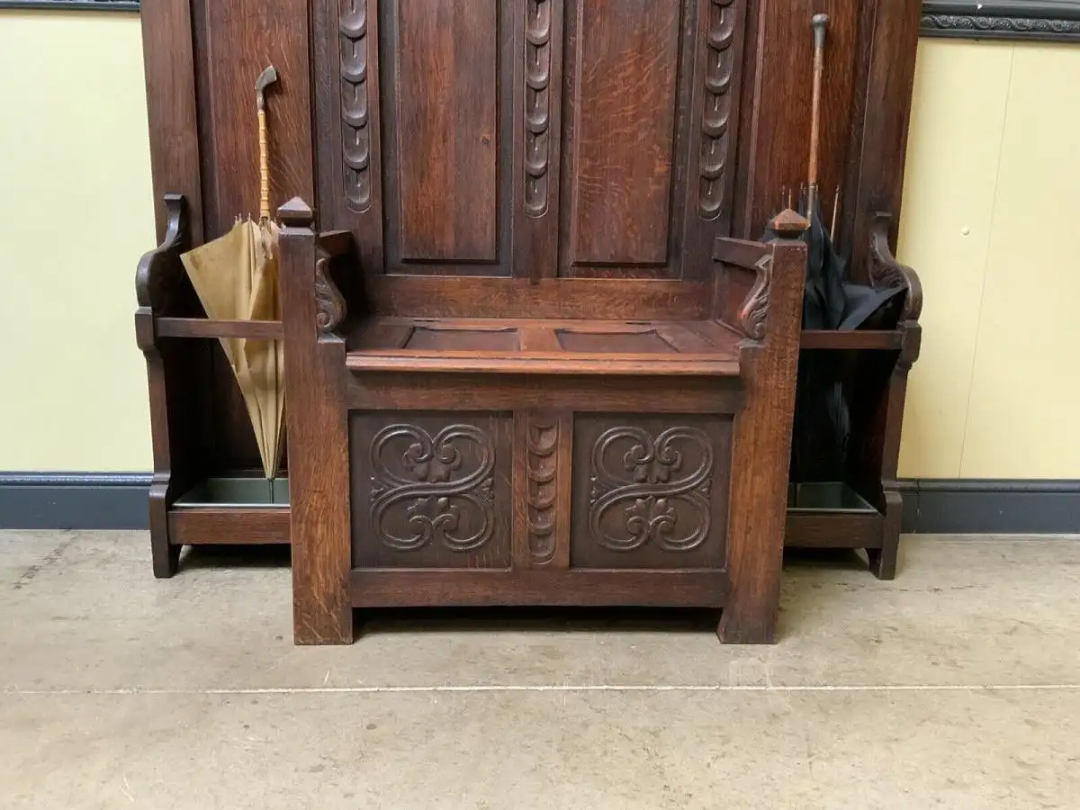 Antik - Garderobe mit Truhen Bank, - Jugendstil - Lieferung möglich! 11