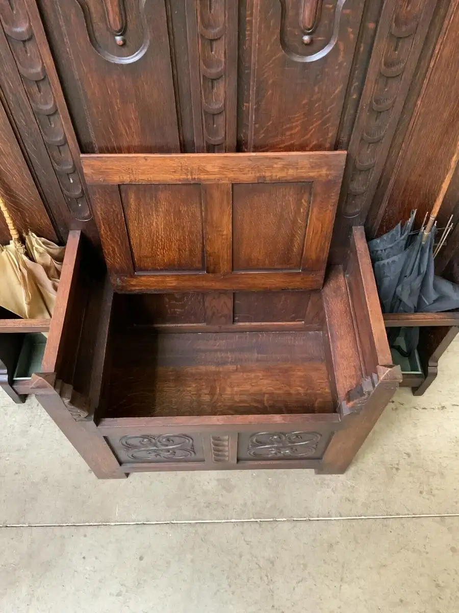 Antik - Garderobe mit Truhen Bank, - Jugendstil - Lieferung möglich! 14