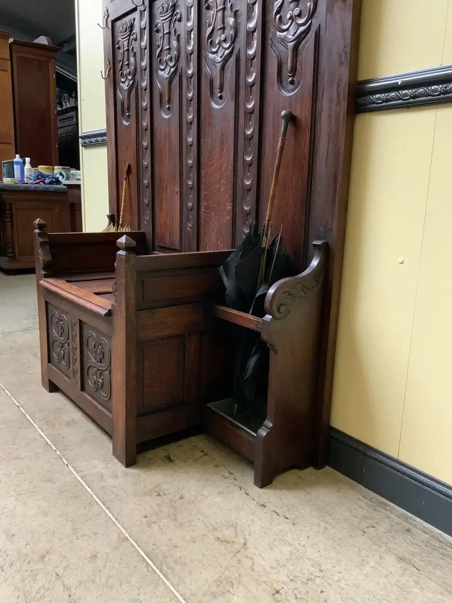 Antik - Garderobe mit Truhen Bank, - Jugendstil - Lieferung möglich! 15