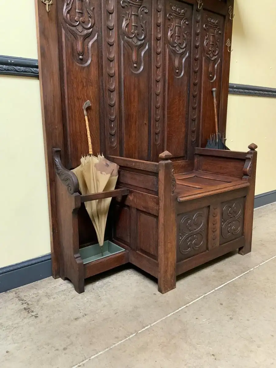 Antik - Garderobe mit Truhen Bank, - Jugendstil - Lieferung möglich! 16