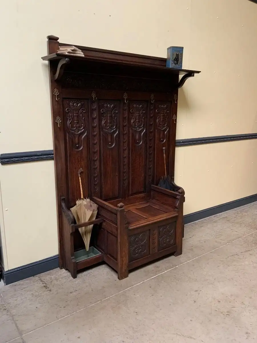 Antik - Garderobe mit Truhen Bank, - Jugendstil - Lieferung möglich! 5