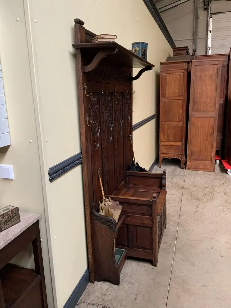 Antik - Garderobe mit Truhen Bank, - Jugendstil - Lieferung möglich! 8