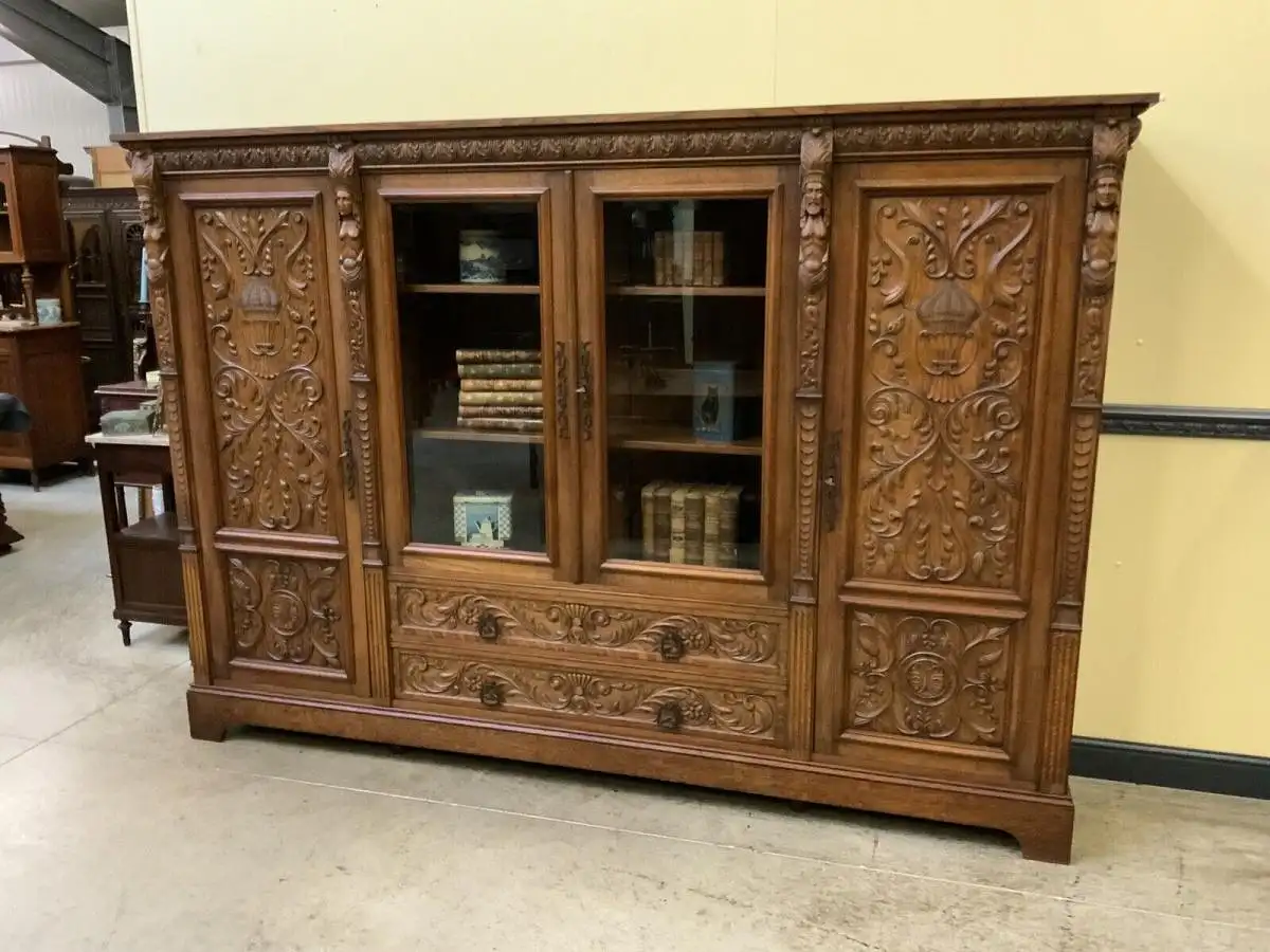 Antik - Bürozimmer, Schreibtisch, Bücherschrank,  Armstuhl, - Lieferung möglich! 16