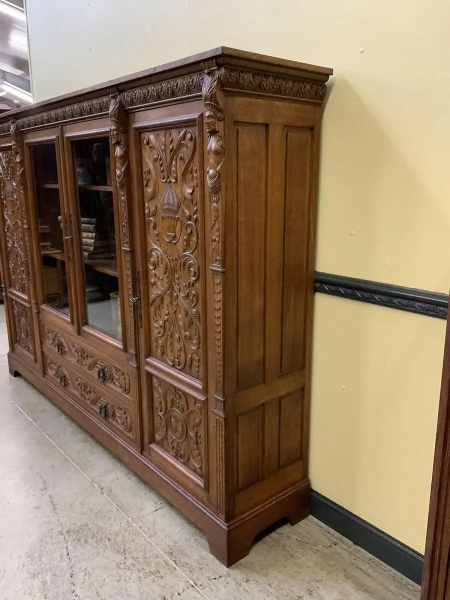 Antik - Bürozimmer, Schreibtisch, Bücherschrank,  Armstuhl, - Lieferung möglich! 18