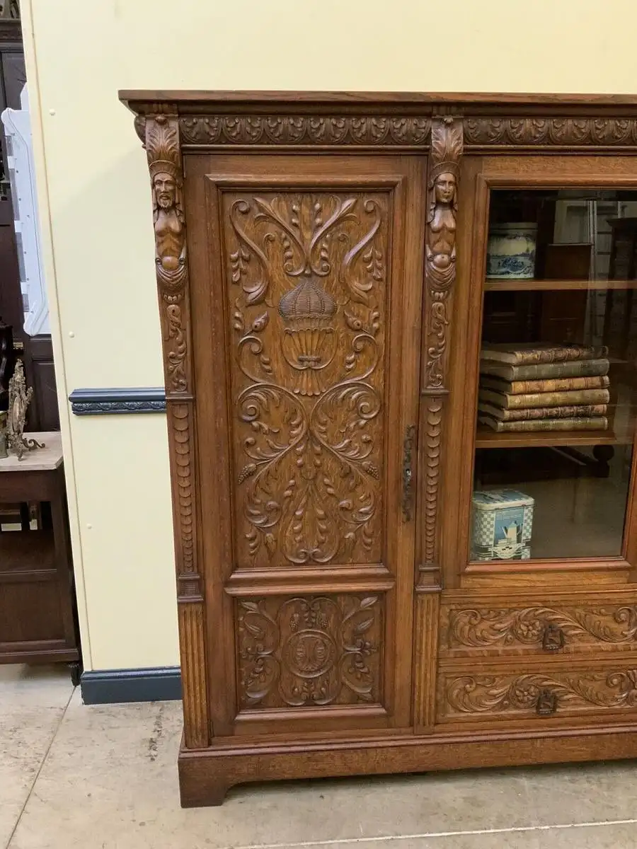 Antik - Bürozimmer, Schreibtisch, Bücherschrank,  Armstuhl, - Lieferung möglich! 20