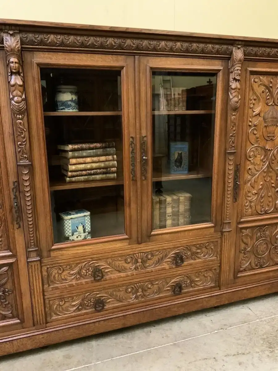 Antik - Bürozimmer, Schreibtisch, Bücherschrank,  Armstuhl, - Lieferung möglich! 21