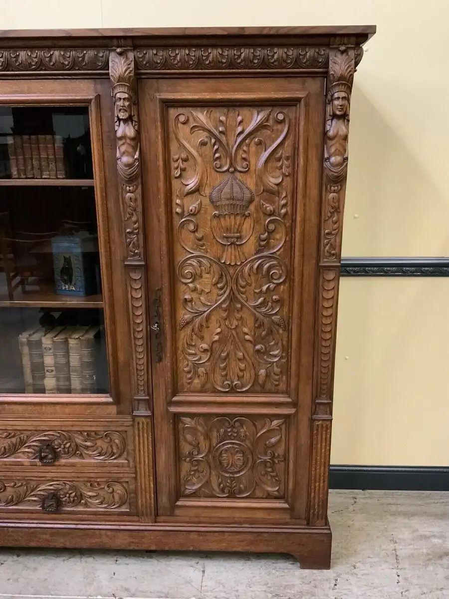 Antik - Bürozimmer, Schreibtisch, Bücherschrank,  Armstuhl, - Lieferung möglich! 22