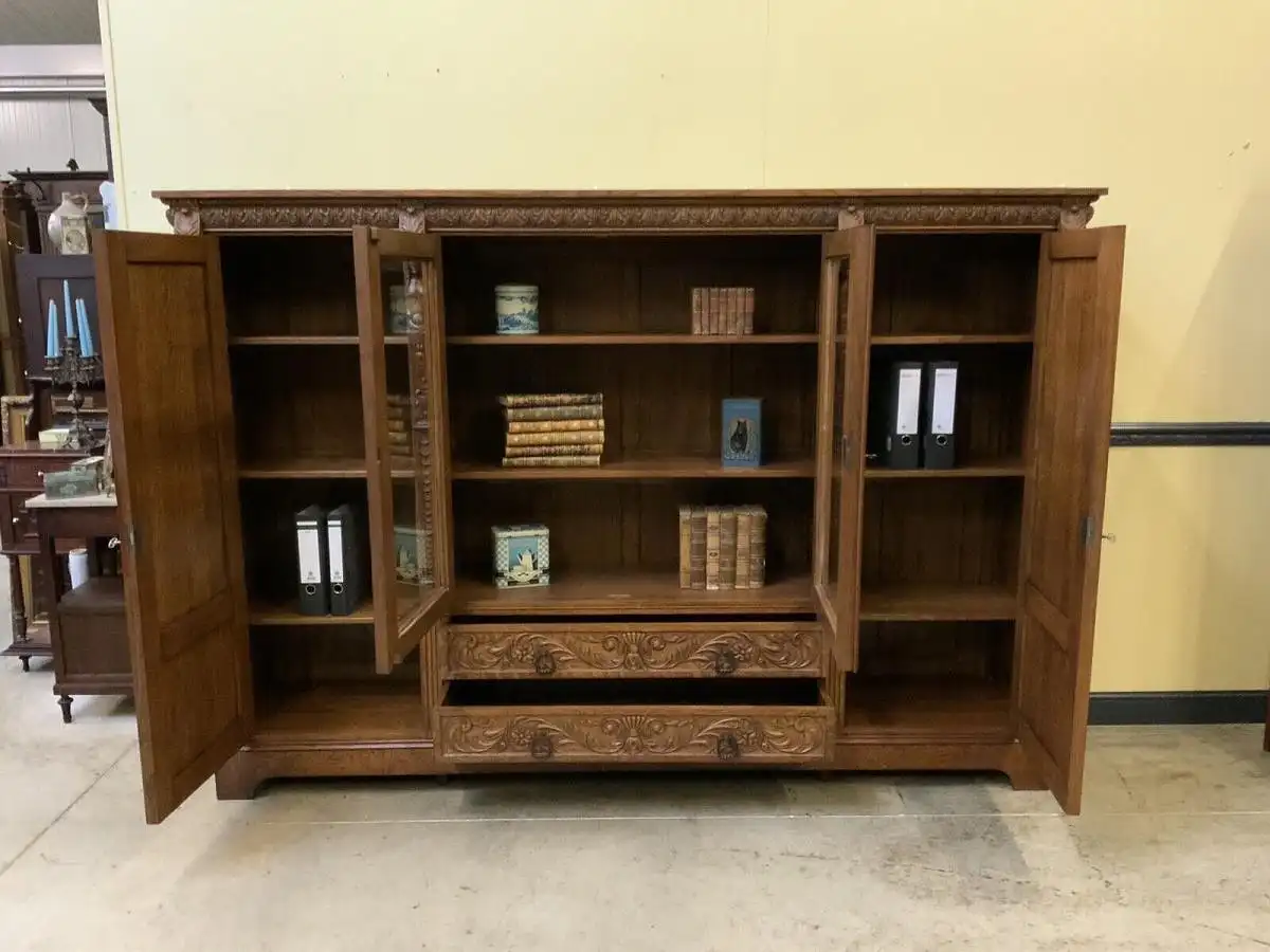 Antik - Bürozimmer, Schreibtisch, Bücherschrank,  Armstuhl, - Lieferung möglich! 23