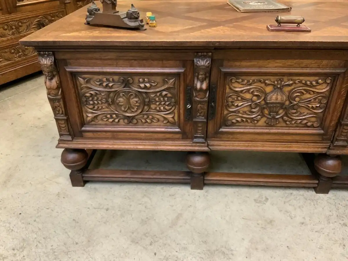 Antik - Bürozimmer, Schreibtisch, Bücherschrank,  Armstuhl, - Lieferung möglich! 4