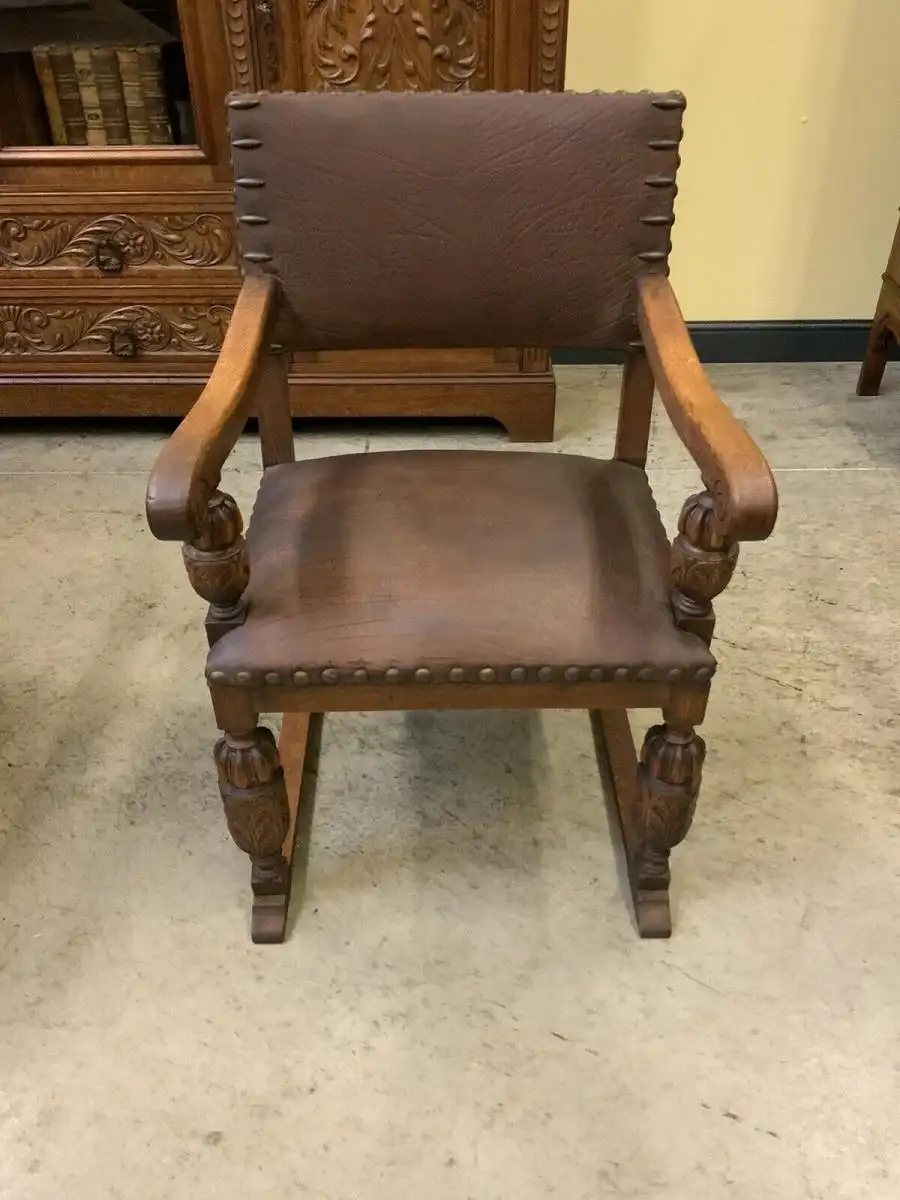 Antik - Bürozimmer, Schreibtisch, Bücherschrank,  Armstuhl, - Lieferung möglich! 9