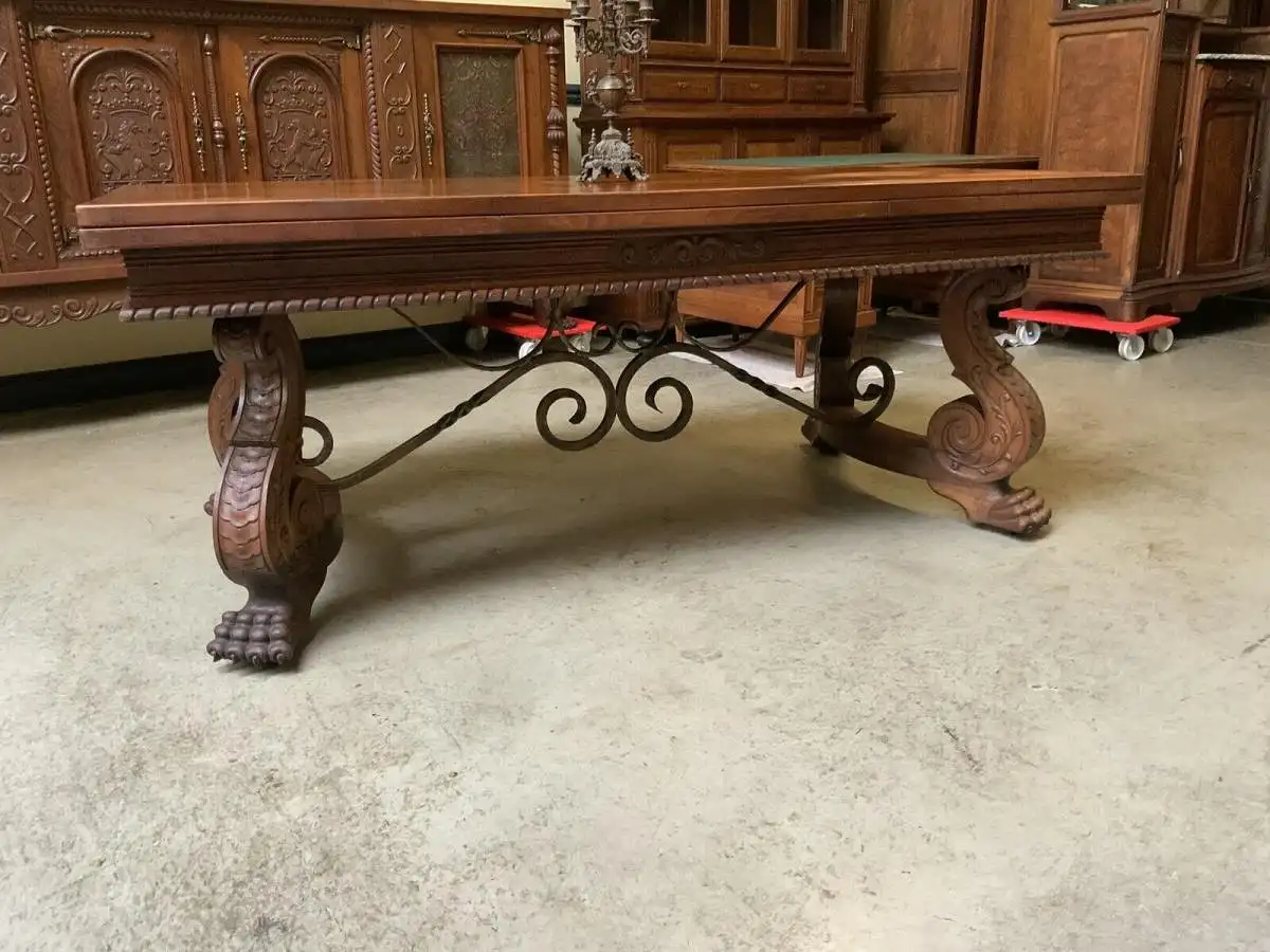 Antik - imposanter Ausziehtisch, 308 cm lang, Neorenaissance- Lieferung möglich! 11