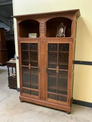 Antiker Jugendstil Bücherschrank, Vitrine, Art Nouveau - Lieferung möglich!