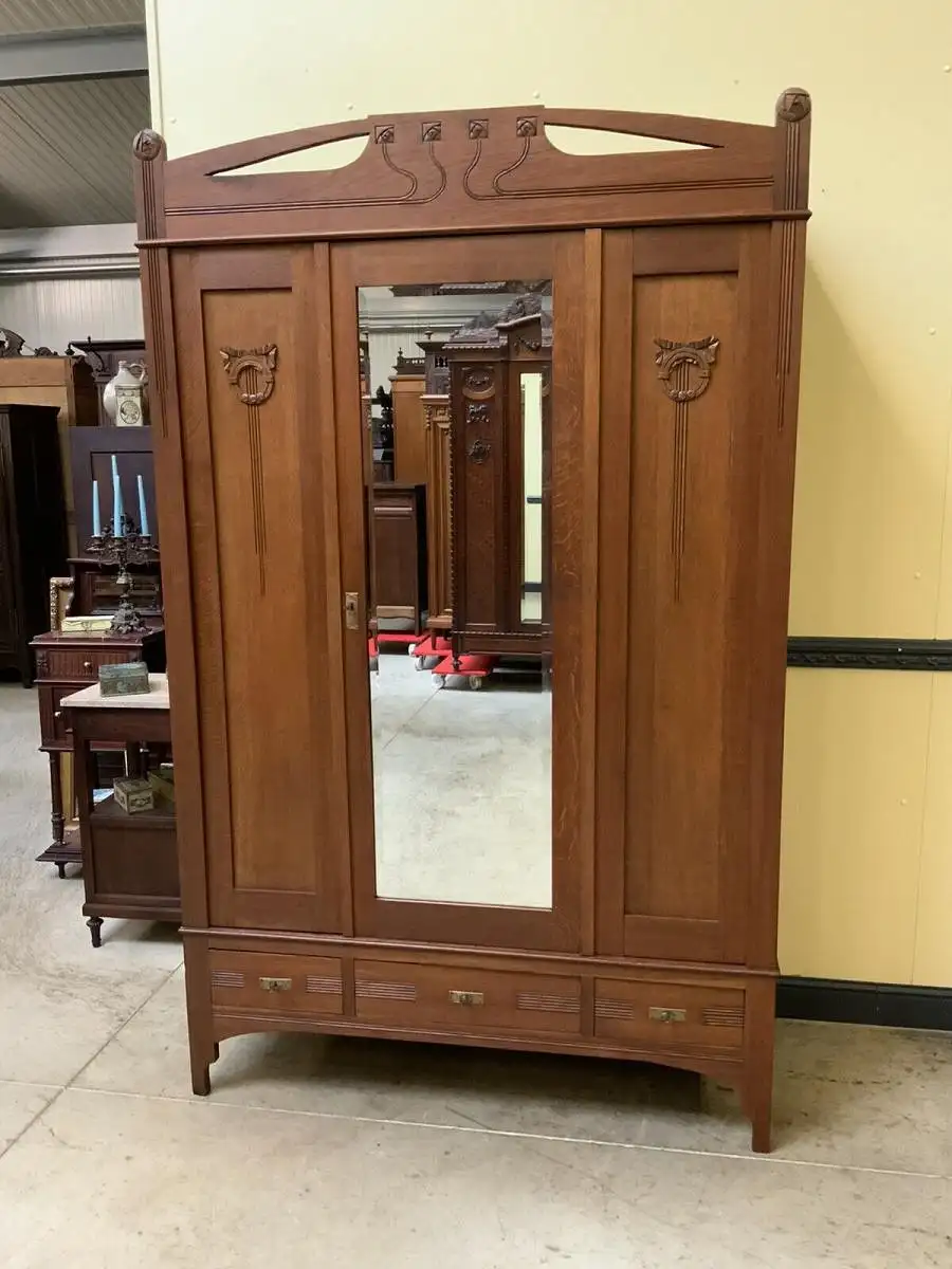Antiker traumhafter Jugendstil Kleiderschrank, Art Nouveau - Lieferung möglich! 2