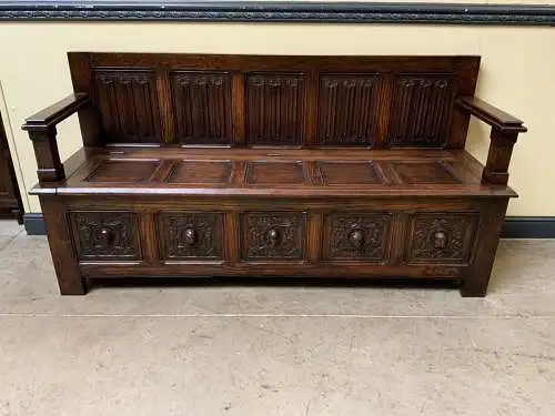 Antike Neogotische Truhenbank, Bank, Truhe,  Schuhschrank -  Lieferung möglich!