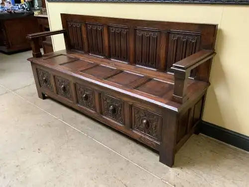 Antike Neogotische Truhenbank, Bank, Truhe,  Schuhschrank -  Lieferung möglich!