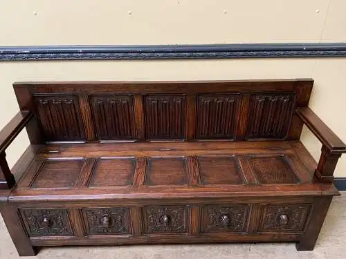 Antike Neogotische Truhenbank, Bank, Truhe,  Schuhschrank -  Lieferung möglich!