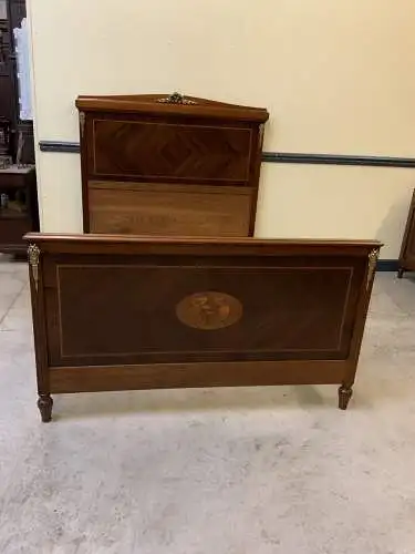 Antikes Jugendstil Prunk Bett, Bronzeverzierungen, Rosenholz-Lieferung möglich!