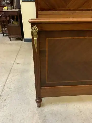 Antikes Jugendstil Prunk Bett, Bronzeverzierungen, Rosenholz-Lieferung möglich!