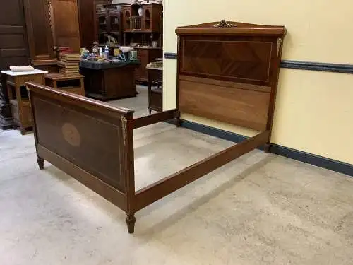 Antikes Jugendstil Prunk Bett, Bronzeverzierungen, Rosenholz-Lieferung möglich!