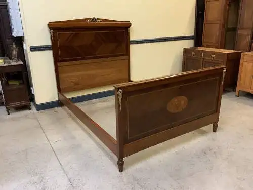 Antikes Jugendstil Prunk Bett, Bronzeverzierungen, Rosenholz-Lieferung möglich!