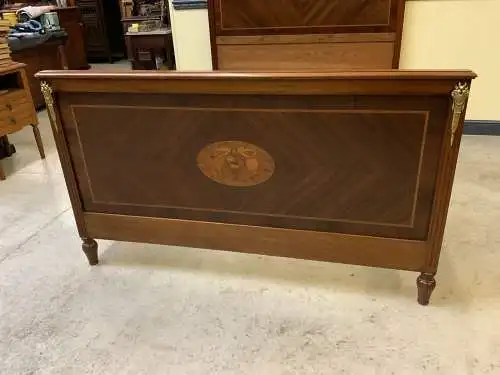Antikes Jugendstil Prunk Bett, Bronzeverzierungen, Rosenholz-Lieferung möglich!