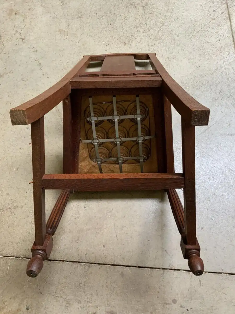 Antik - 4 Stühle, Leder, Federkern - Art Deco - Lieferung möglich! 9