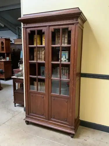 Antik - Bücherschrank, Vitrine, - Jugendstil - Lieferung möglich! 3