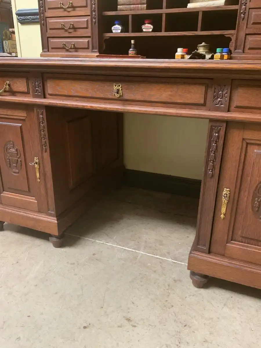 Antiker Jugendstil Schreibtisch,  Aufsatz, -  Traumhaft  - Lieferung möglich! 12