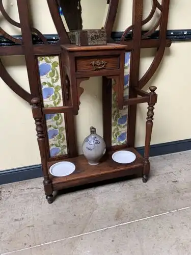 Antike Jugendstil Garderobe, Art Nouveau, Fliesen,         - Lieferung möglich! 15