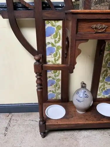 Antike Jugendstil Garderobe, Art Nouveau, Fliesen,         - Lieferung möglich! 16