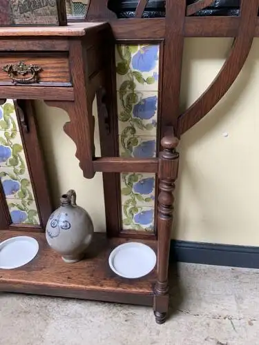 Antike Jugendstil Garderobe, Art Nouveau, Fliesen,         - Lieferung möglich! 17