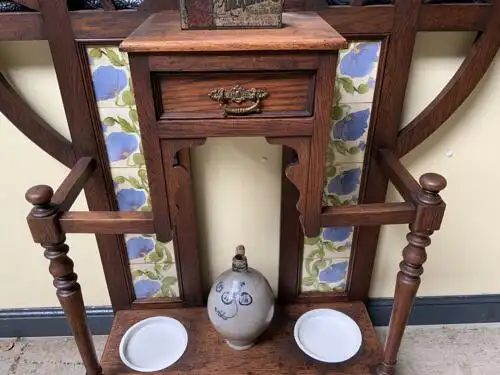Antike Jugendstil Garderobe, Art Nouveau, Fliesen,         - Lieferung möglich! 19