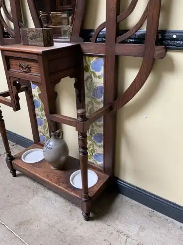 Antike Jugendstil Garderobe, Art Nouveau, Fliesen,         - Lieferung möglich! 20