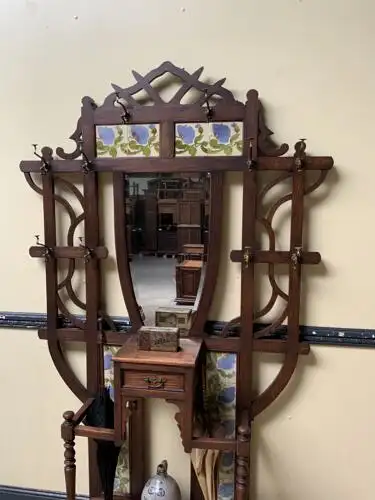 Antike Jugendstil Garderobe, Art Nouveau, Fliesen,         - Lieferung möglich! 8
