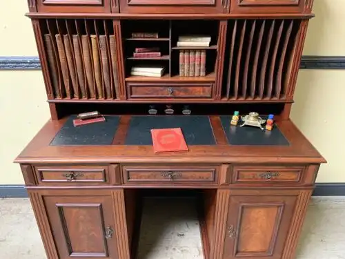 Antiker traumhafter Gründerzeit nußbaum Schreibtisch,- Lieferung möglich! 6