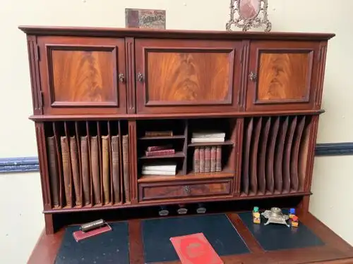 Antiker traumhafter Gründerzeit nußbaum Schreibtisch,- Lieferung möglich! 8